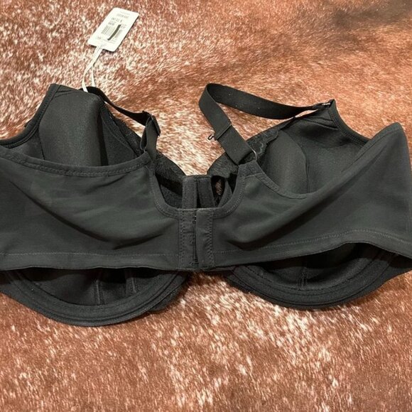 Elomi Brianna Lace Padded Half Cup Underwire Bra Black 40H - Picture 6 of 10